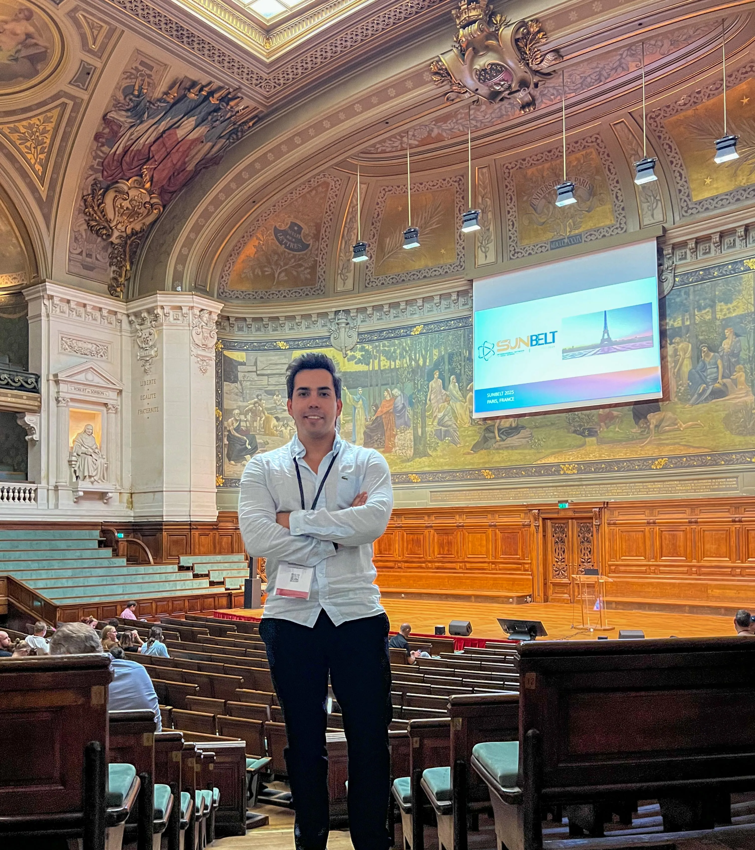 Adolfo Ignacio Fuentes Jofré at Sunbelt 2025 in the Grand Amphithéâtre of Sorbonne Université